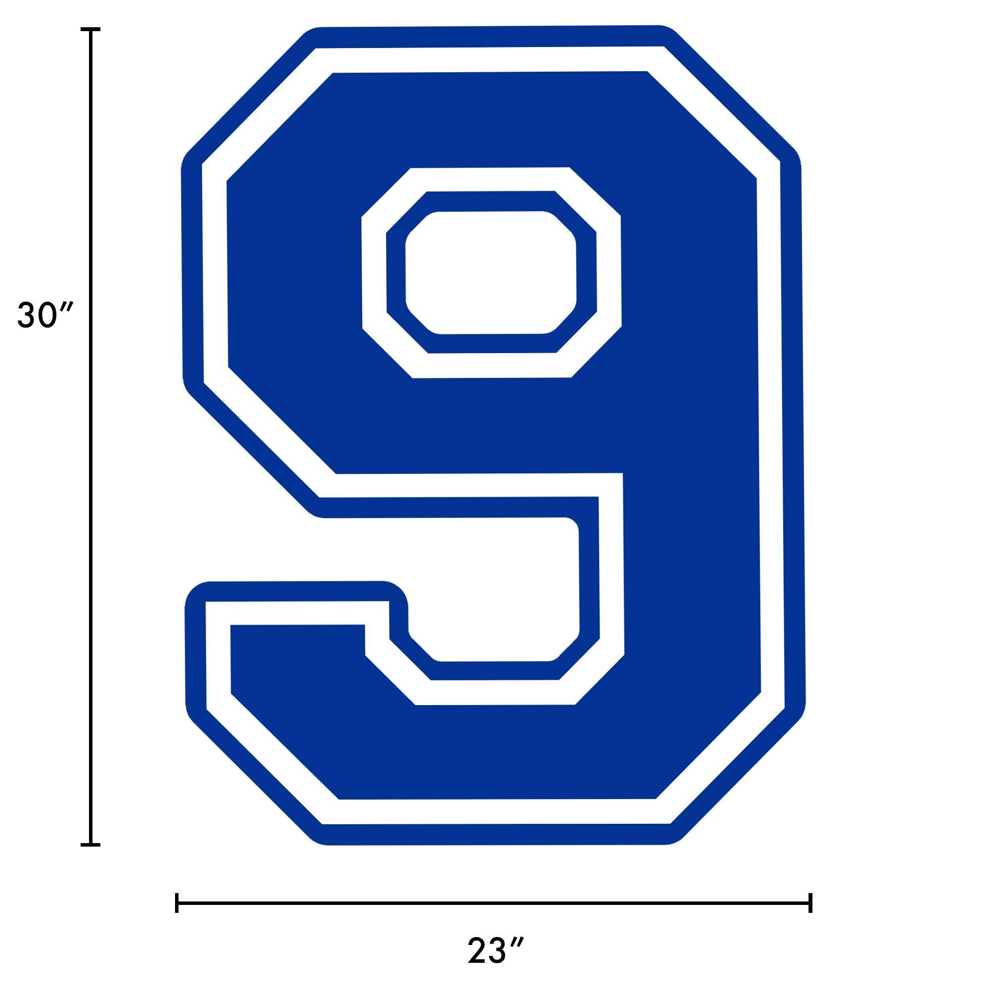 Royal Blue Collegiate Number (9) Corrugated Plastic Yard Sign, 30in